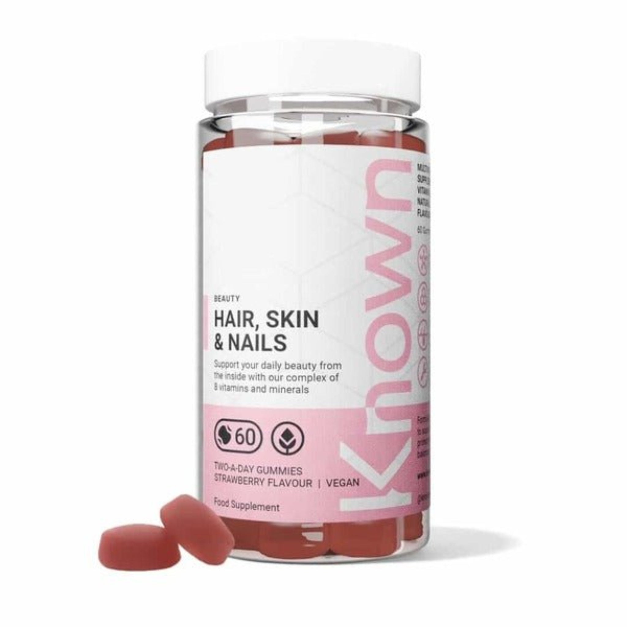 Known Hair, Skin & Nails Vegan Gummies | 150mg Biotin, Vitamins A, C, D, E - Collagen Support - END Nutrition