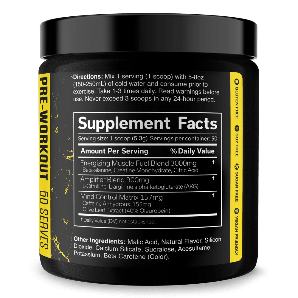 JNX Sports The Curse Pre Workout Powder –Pineapple Shred High Caffeine Energy & Pump Booster - endnutrition.com