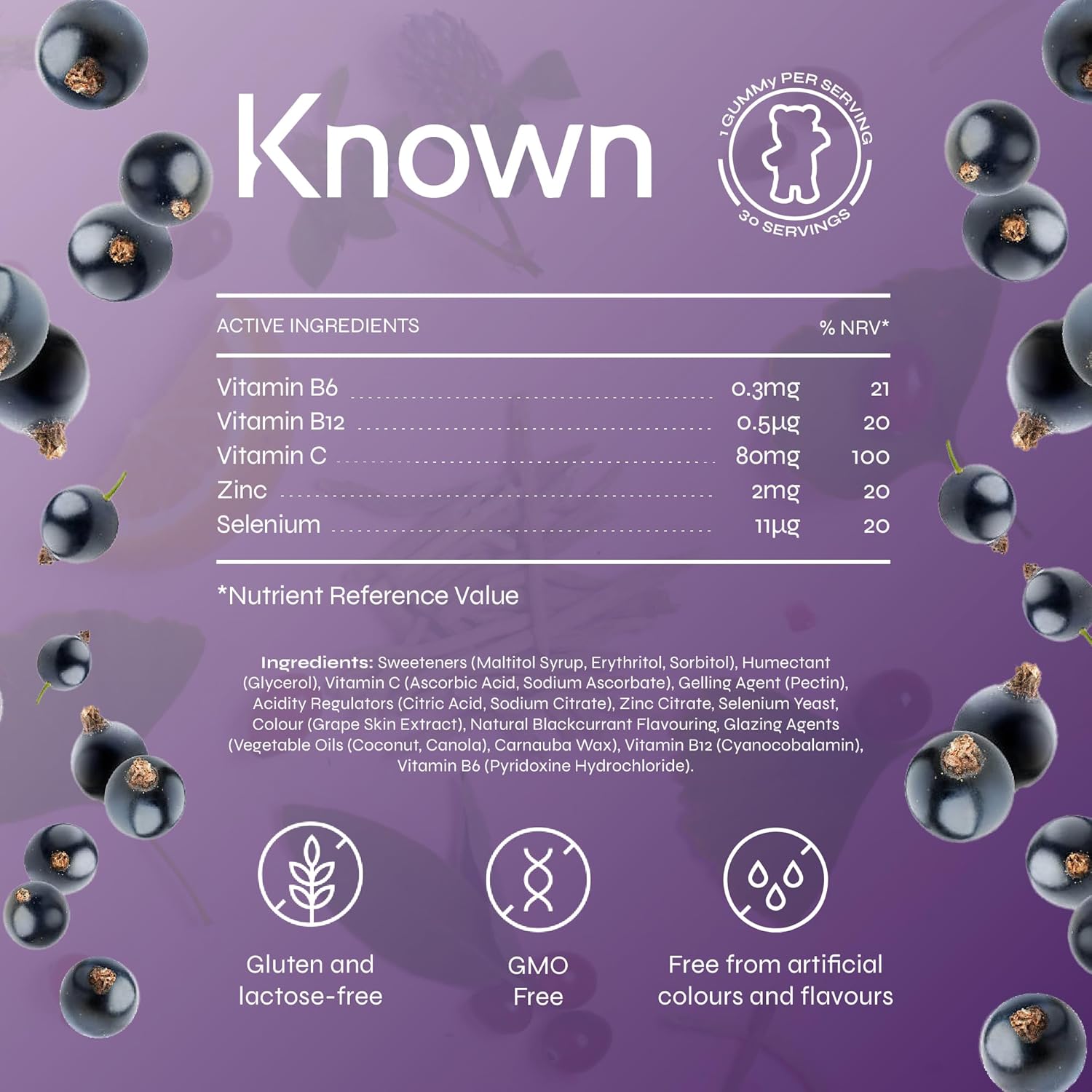 Known Kids Vitamin C Complex - Sugar-Free - Vegan Gummies Supplements | 80 mg Vitamin C - Zinc - Immune Support
