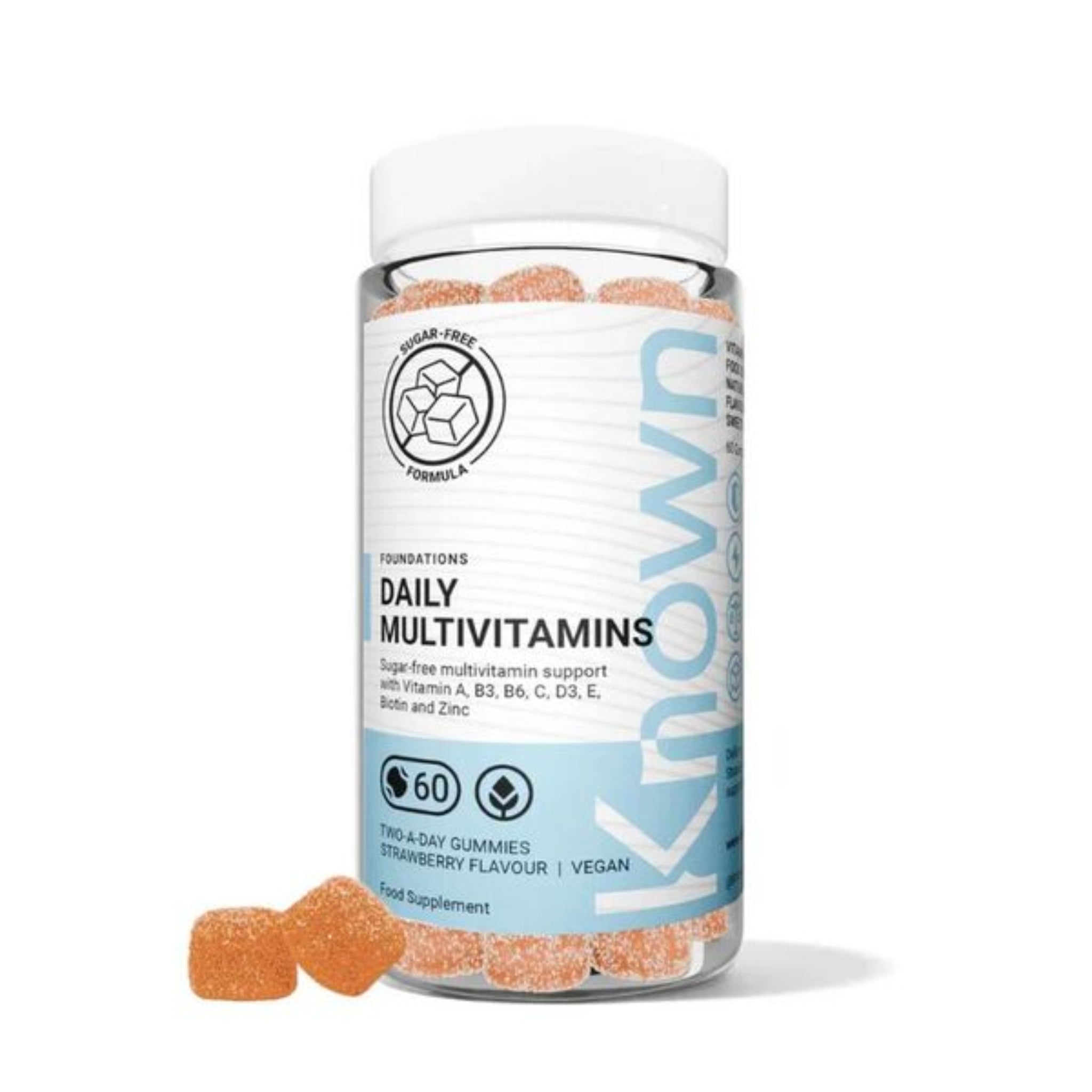 Known Daily Multivitamin Gummies Supplement - Sugar Free | Vitamin A, C, D, E, B6, Biotin, Zinc, Iodine - Immune Health & Energy Support - END Nutrition