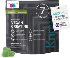 Known Vegan Creatine Gummies | 4500mg Creatine Monohydrate, Sour Apple, 28 Gummies