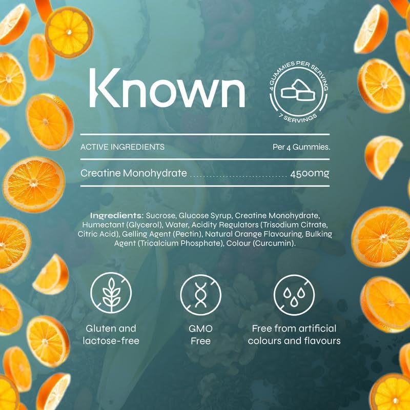 Known Vegan Creatine Gummies | Orange Flavour  7 Days Supply for Strength & Endurance