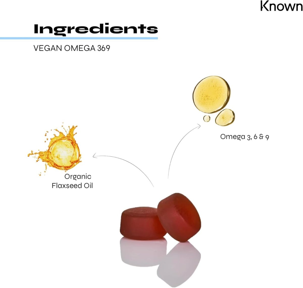 Known Vegan Omega 3‑6‑9 Gummies – Peach Flavor | Plant‑Based Fish Oil Alternative - Endnutrition.com