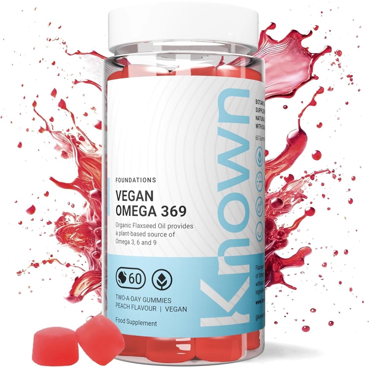 Known Vegan Omega 3‑6‑9 Gummies – Peach Flavor | Plant‑Based Fish Oil Alternative - Endnutrition.com
