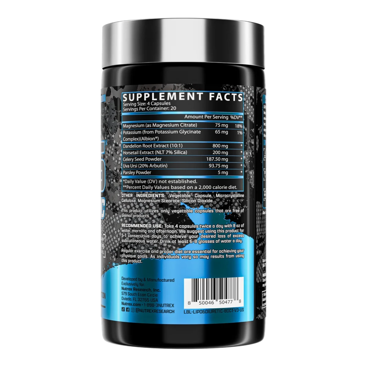 Nutrex Lipo‑6 Black Diuretic Water Pills 80 Caps | Reduce Bloat, Water Weight & Support Muscle - END Nutrition
