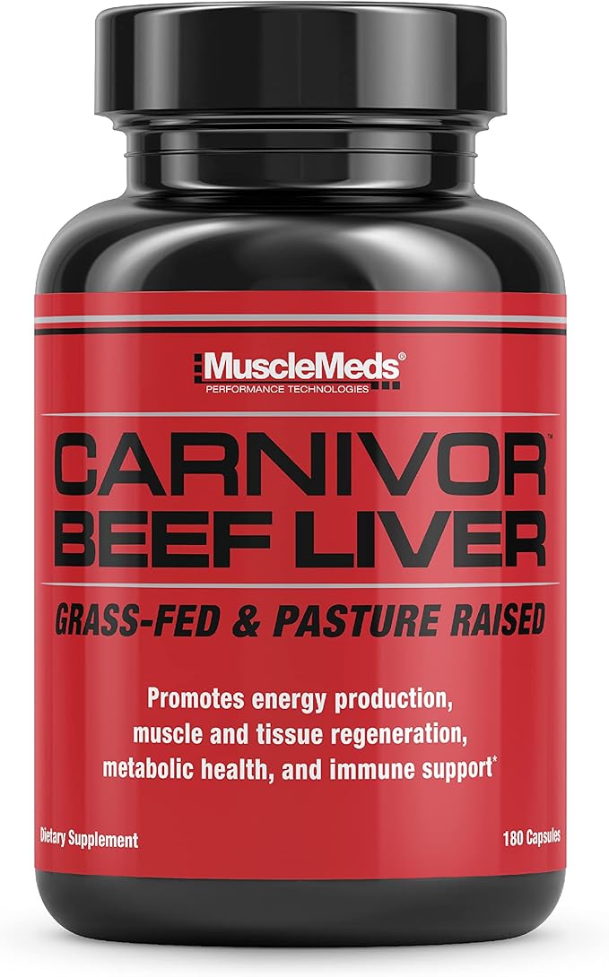 MuscleMeds Carnivor Beef Liver Capsules – Grass - Fed Energy, Immunity & Recovery Support (180 Capsules) - END Nutrition