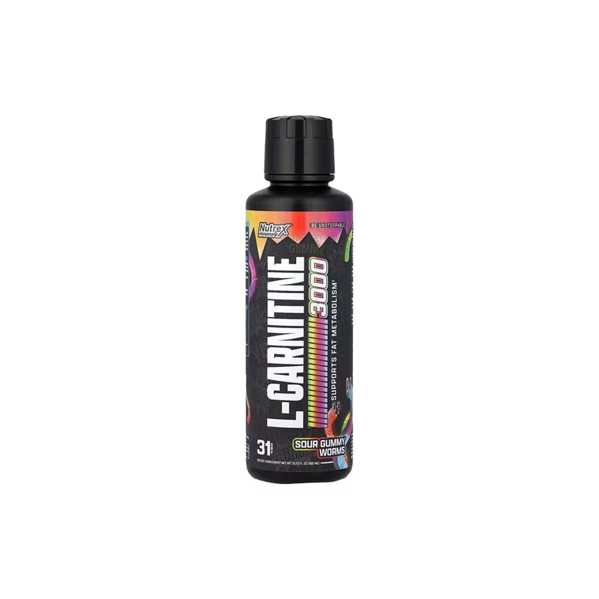Nutrex Liquid L-Carnitine 3000, Sour Gummy Worms, 31 Servings – Muscle Recovery, Metabolism, Energy & Endurance Support - endnutrition.com