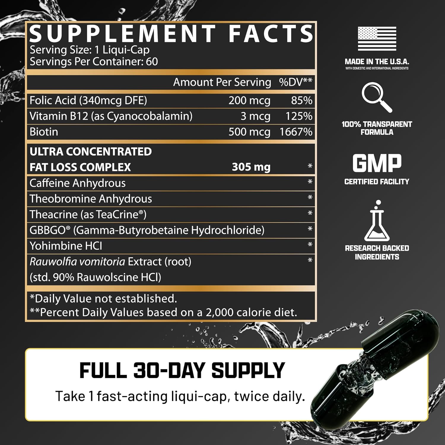 Nutrex Lipo‑6 Black Hers Ultra Concentrate 60 Capsules | Women’s Fat Burner | Weight Loss Support