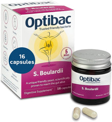 OptiBac Probiotics Saccharomyces Boulardii 16 Capsules | Digestive & Gut Health