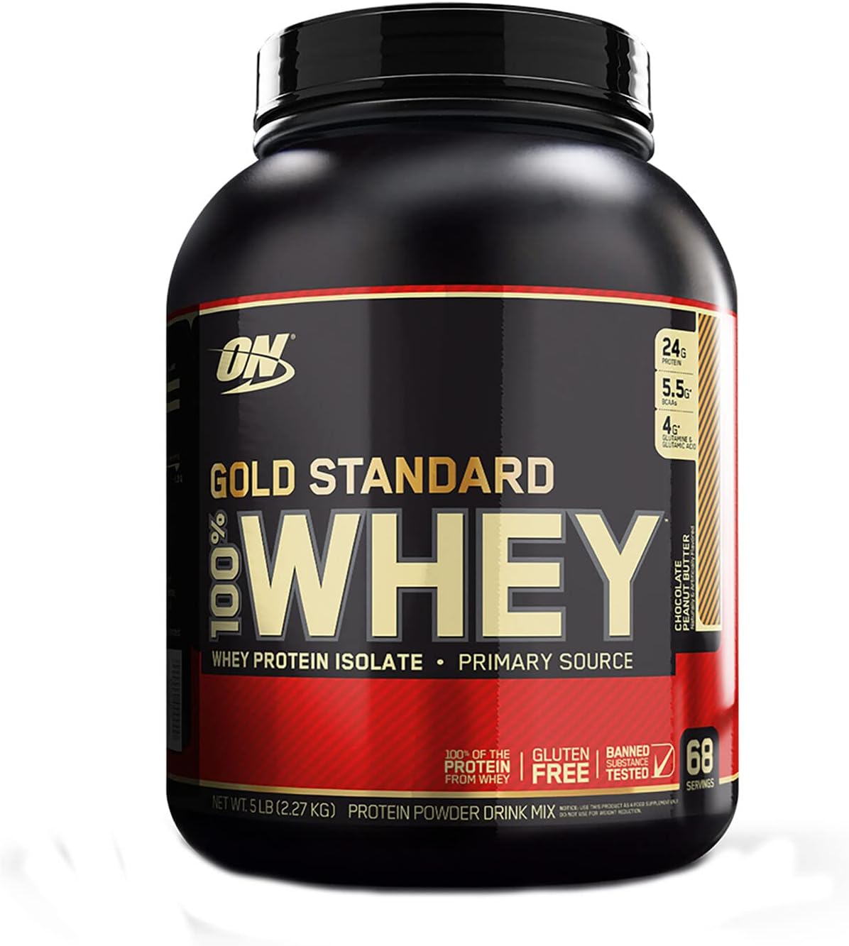 Optimum Nutrition Gold Standard 100% Whey Protein, Chocolate Malt, 5 lbs for Muscle Recovery