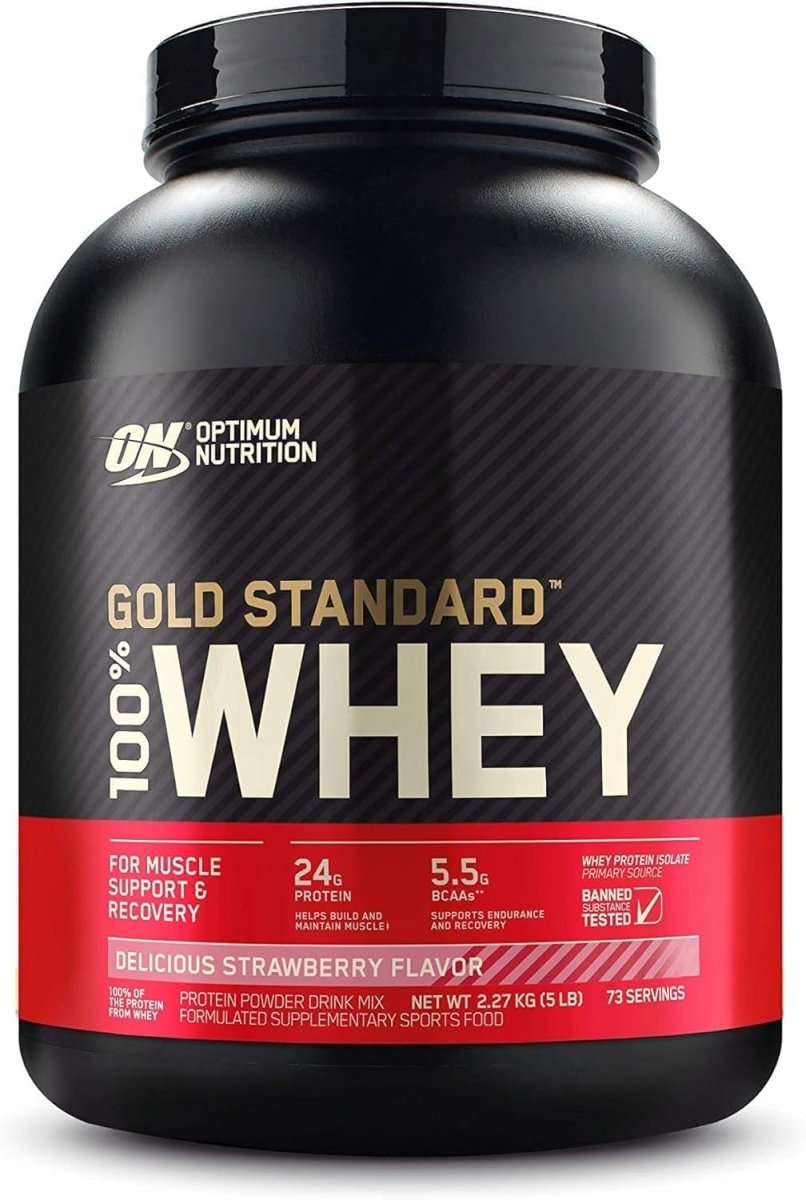 Optimum Nutrition Gold Standard 100% Whey Protein, Delicious Strawberry Flavor | Recovery 5 lb - END Nutrition