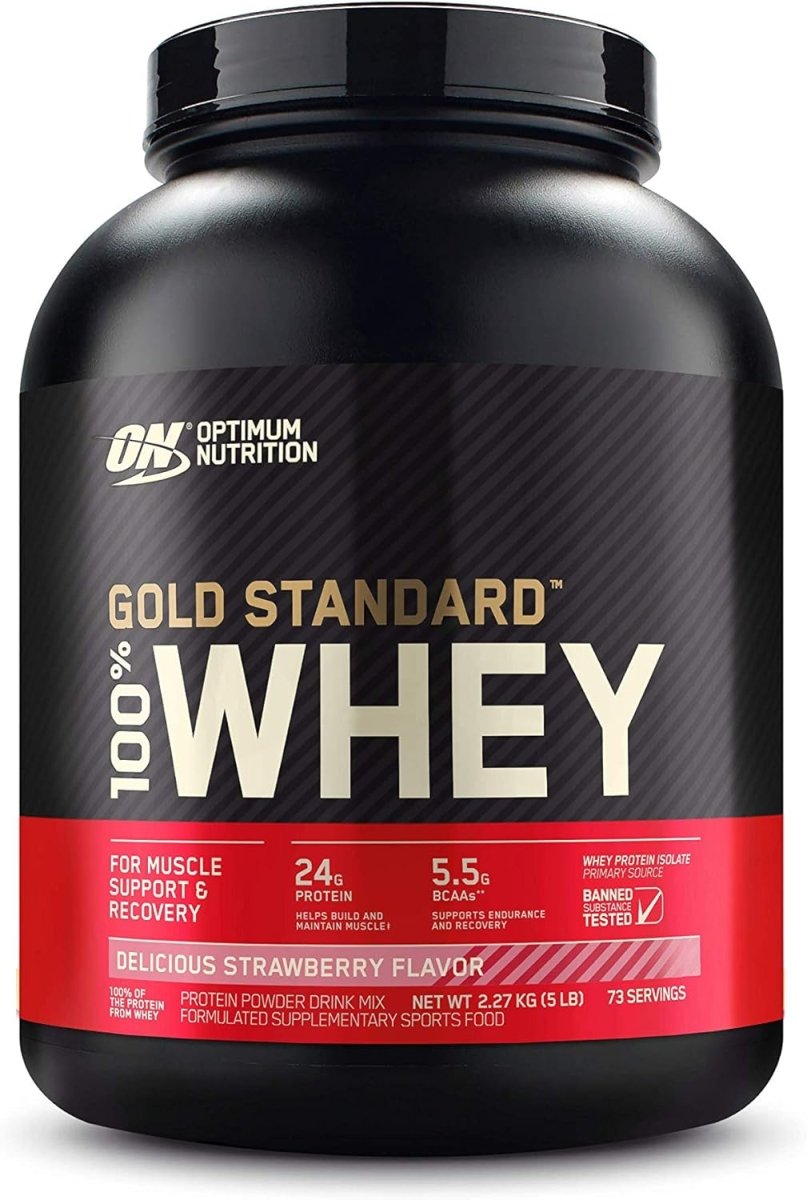 Optimum Nutrition Gold Standard 100% Whey Protein, Delicious Strawberry Flavor | Recovery 5 lb - END Nutrition