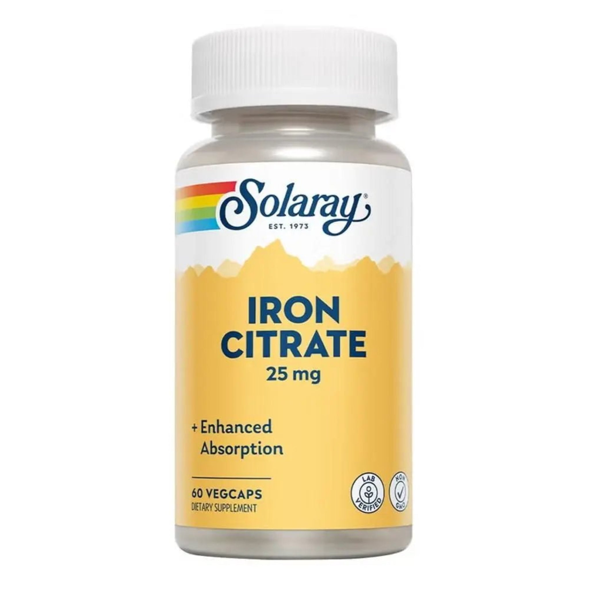Solaray Iron Citrate 25 mg – Healthy Circulation, Cardiovascular Function & Red Blood Cell Support – 60 VegCaps - END Nutrition