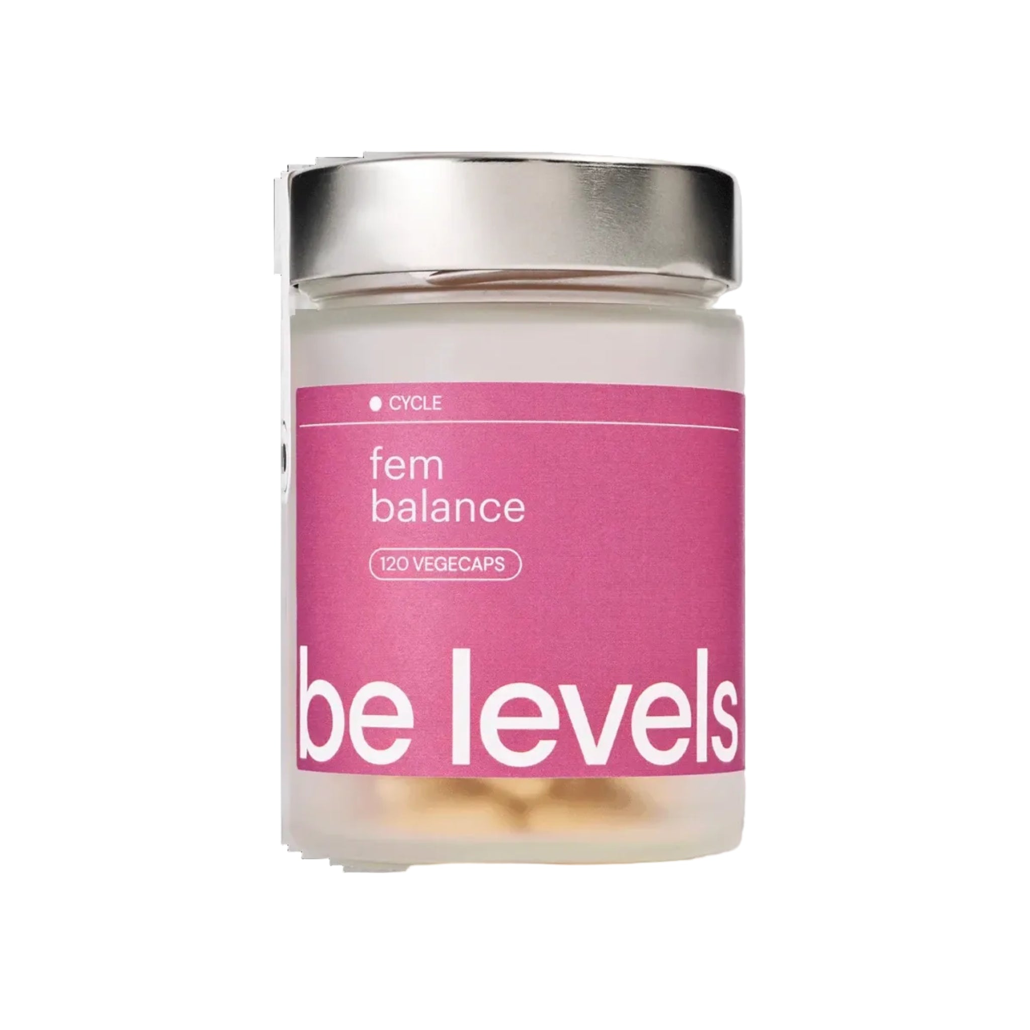 Be Levels Fem Balance – Hormonal Support & PMS Relief – 120 Vegecaps, Vegan Supplement for Cycle Comfort, Acne & Pain Relief – 1 Month Supply - END Nutrition