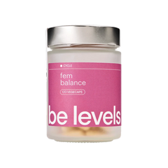 Be Levels Fem Balance – Hormonal Support & PMS Relief – 120 Vegecaps, Vegan Supplement for Cycle Comfort, Acne & Pain Relief – 1 Month Supply