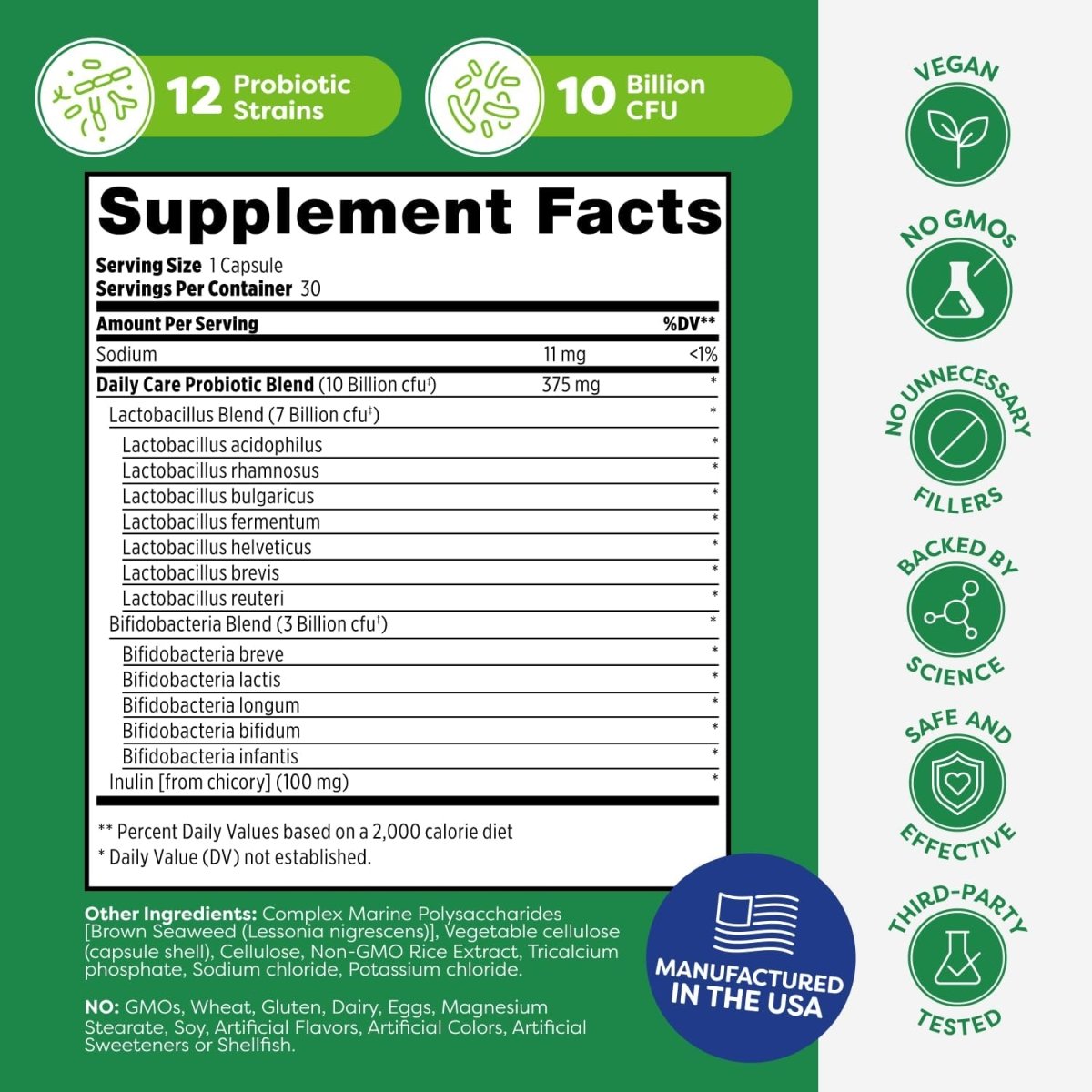 Probulin Daily Care Probiotic Supplement 30 Capsules | Daily Gut & Immune Support - END Nutrition