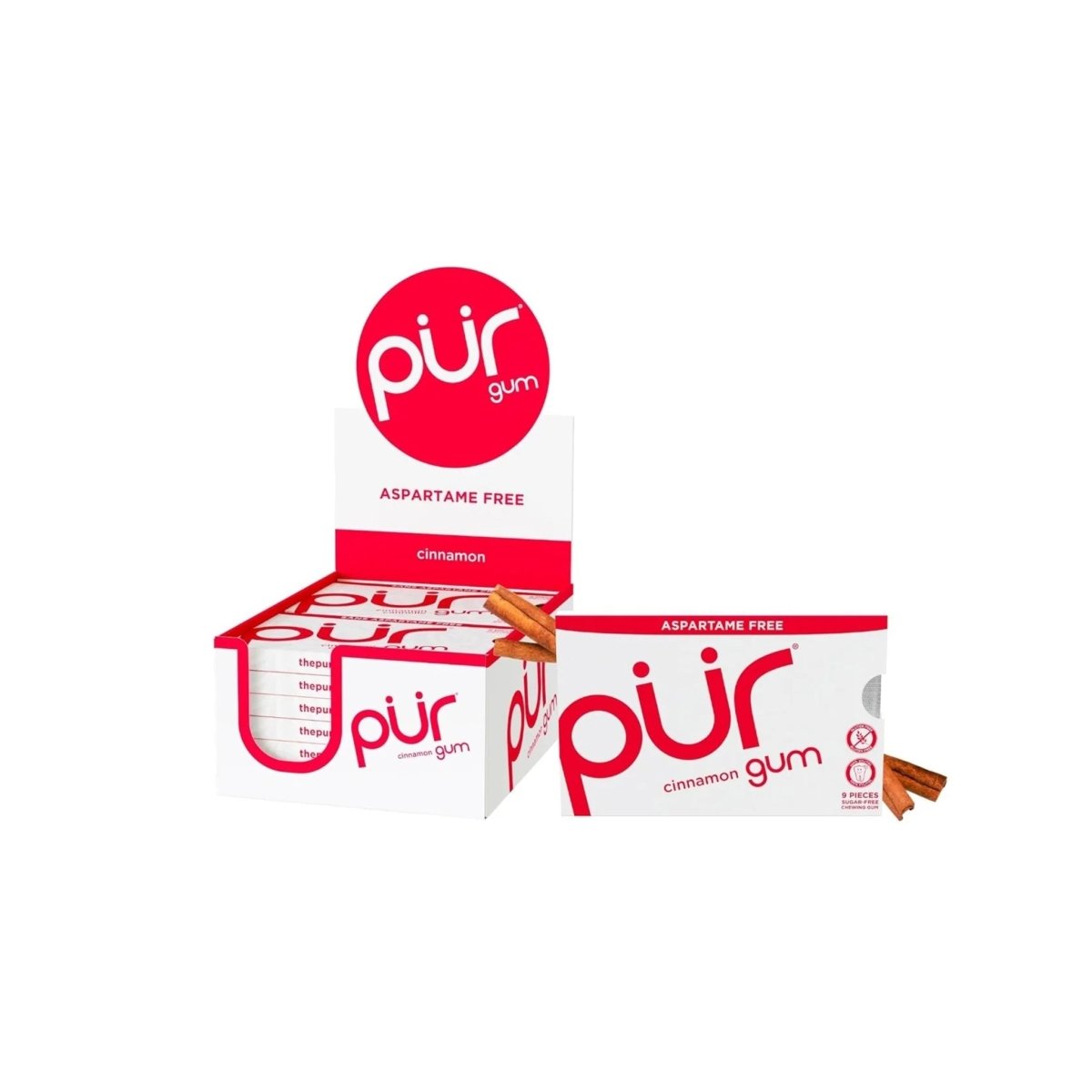 Pur Gum Aspartame Free Cinnamon Gum 9’s | Sugar‑Free Vegan Gum - endnutrition.com