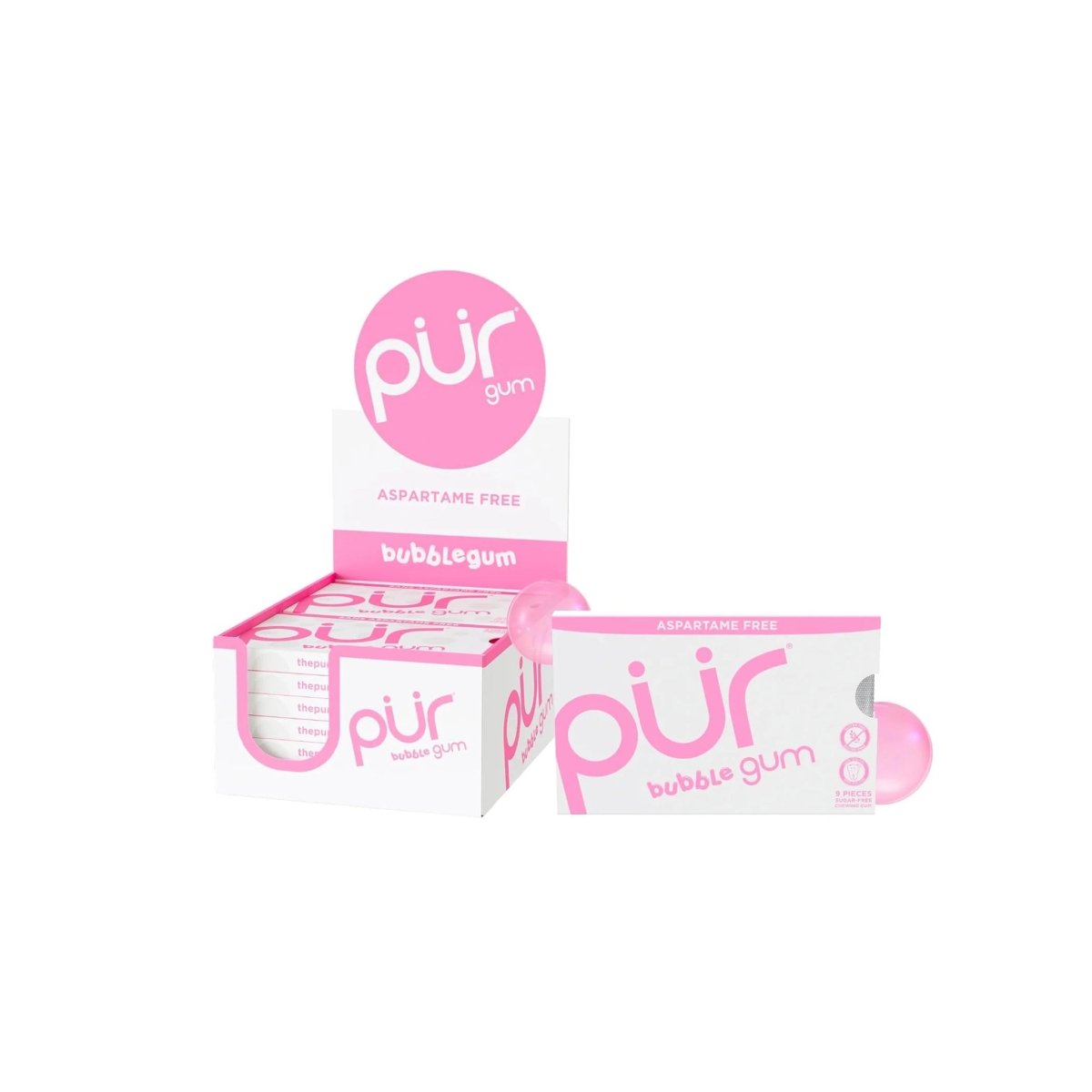 Pur Gum Aspartame Free Bubble Gum 9’s | Natural Bubblegum Flavor | 100%Xylitol - endnutrition.com