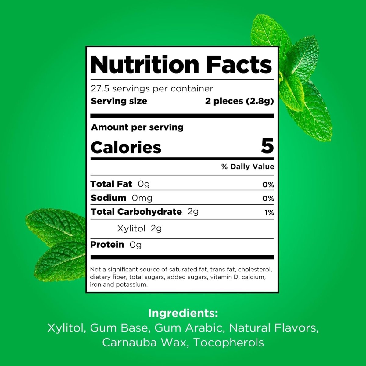 Pur Gum Aspartame Free Spearmint Gum - 9 Pieces | Natural Xylitol Gum - END Nutrition