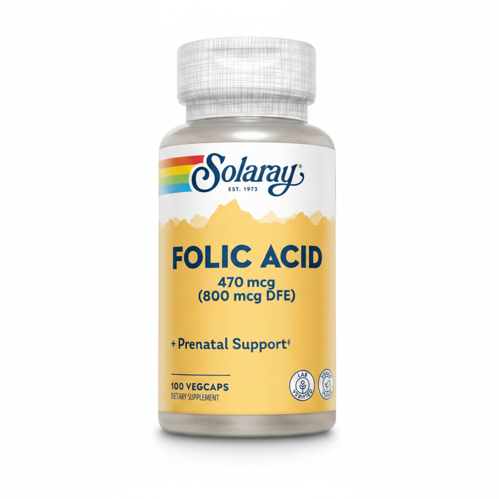 Solaray Folic Acid 470 mcg (800 mcg DFE) | Prenatal, Red Blood Cell Support - END Nutrition