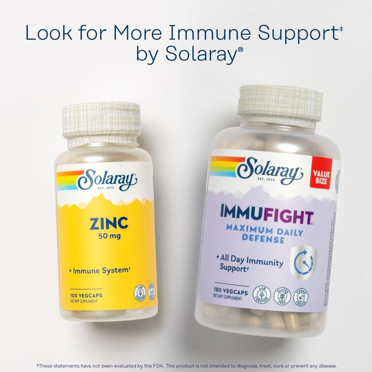 Solaray Immufight Daily Defense – Immune Support with Vitamin C, Zinc, Elderberry & Echinacea – 60 VegCaps - END Nutrition