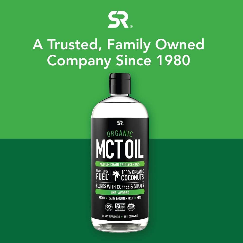 Sports Research Premium MCT Oil – 946 ml – Organic Coconut – Unflavored Keto Energy Source - END Nutrition