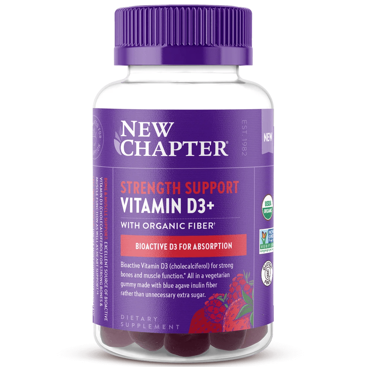 New Chapter Organic Vitamin D3 Gummies 1000 IU | 60 Vegetarian Gummies - Endnutrition.com