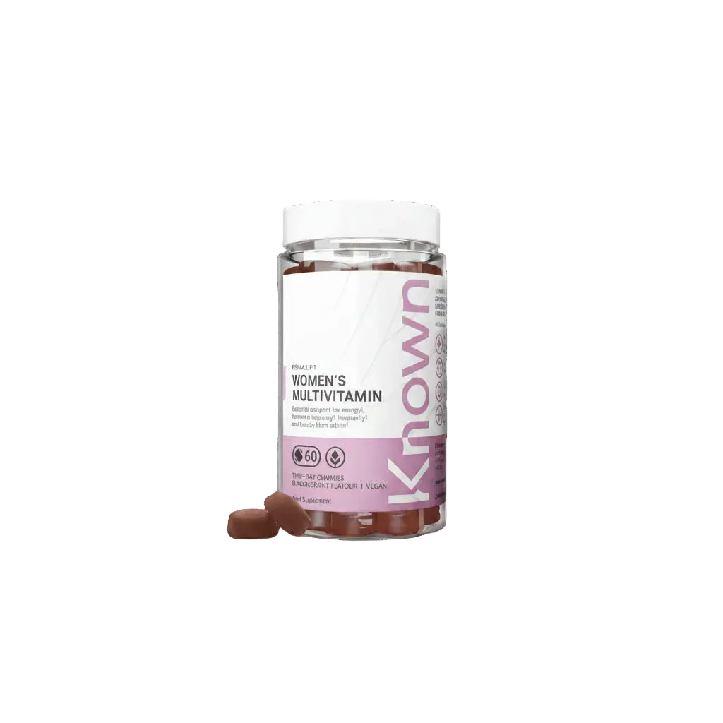 Known Women’s Multivitamin Gummies – Berry Flavour, Vegan Supplement with A, C, D3, E, B6, B12, Biotin, Iron, Zinc & Sea Moss – Energy, Skin, Hair & Immune Support – 1 Month Supply - END Nutrition