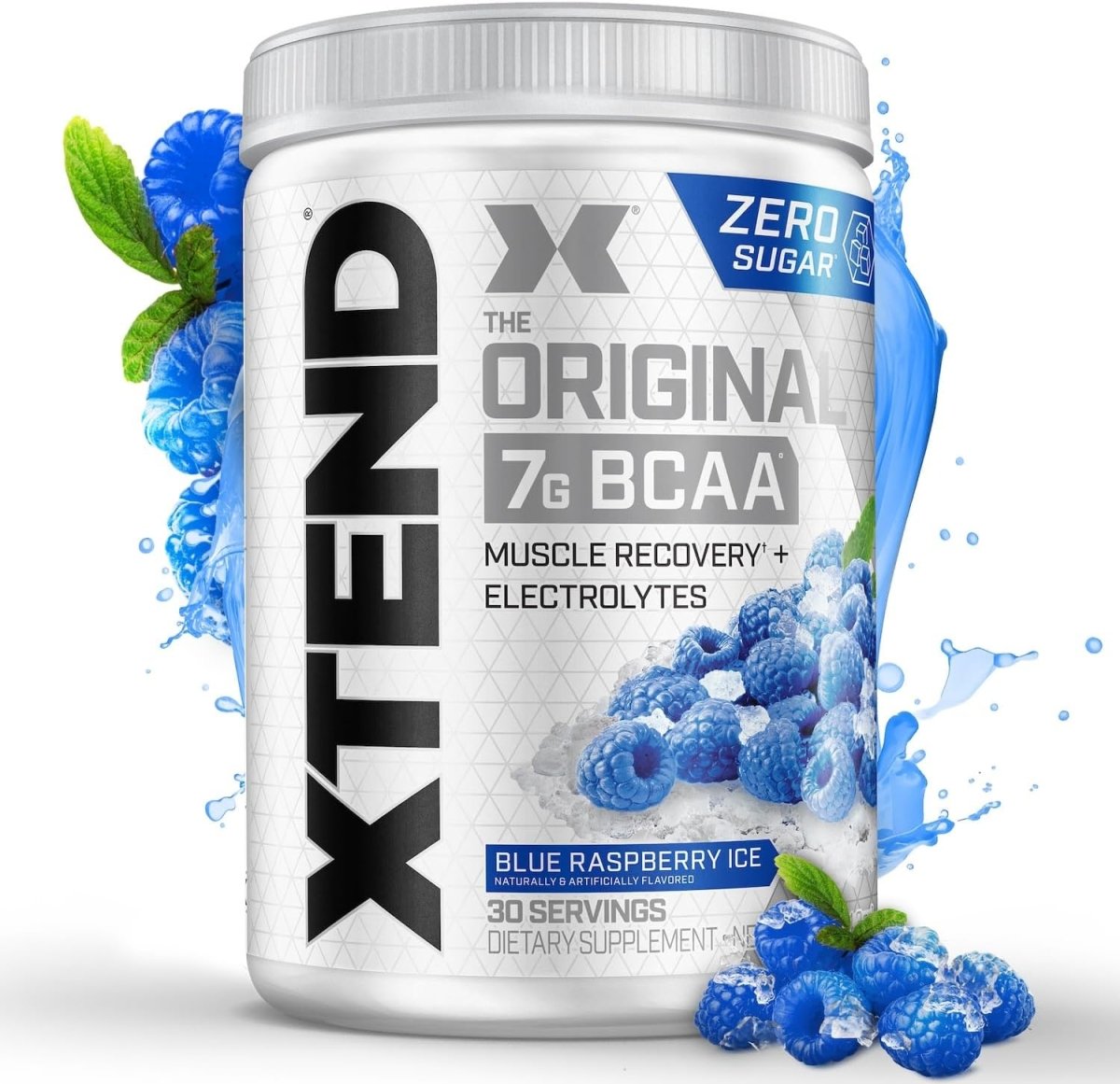 Xtend 7G BCAAs Blue Raspberry Ice | Post Workout Muscle Recovery Drink with Amino Acids | 30 Servings - END Nutrition