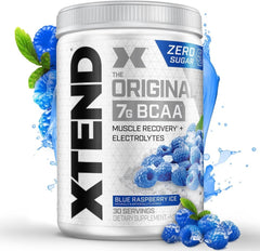 Xtend 7 g de BCAAs Blue Raspberry Ice | Bebida de recuperación muscular post-entrenamiento con aminoácidos | 30 porciones