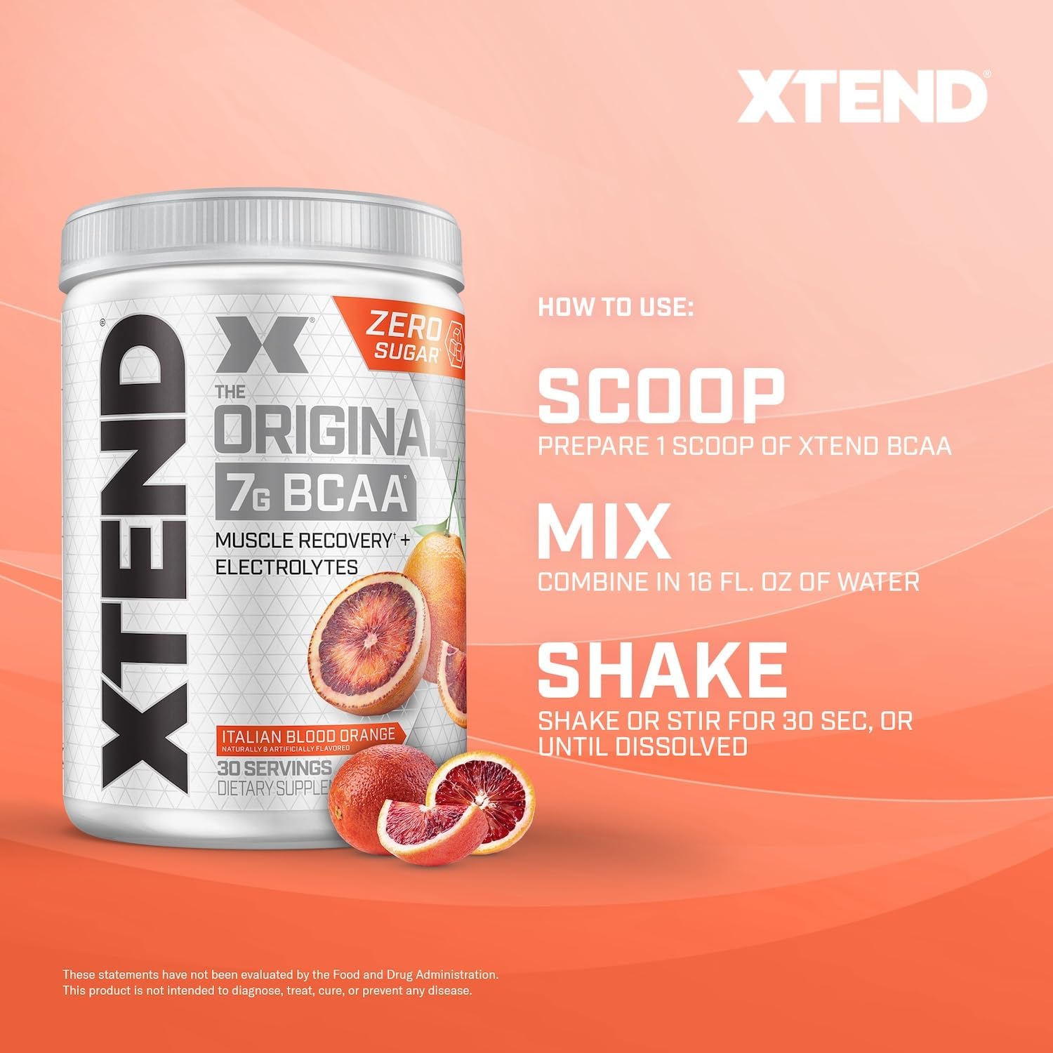 Xtend 7G BCAAs Italian Blood Orange| Muscle Recovery, Endurance & Hydration |30 Servings