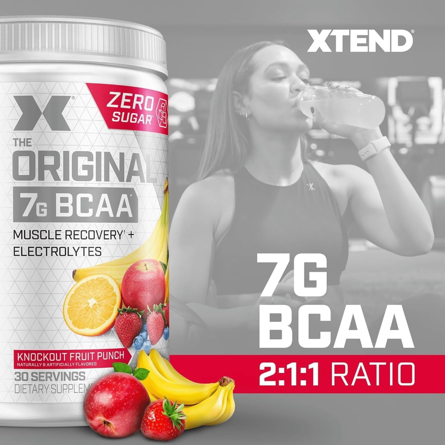Xtend 7G BCAAs Knockout Fruit Punch| Muscle Recovery + Electrolytes