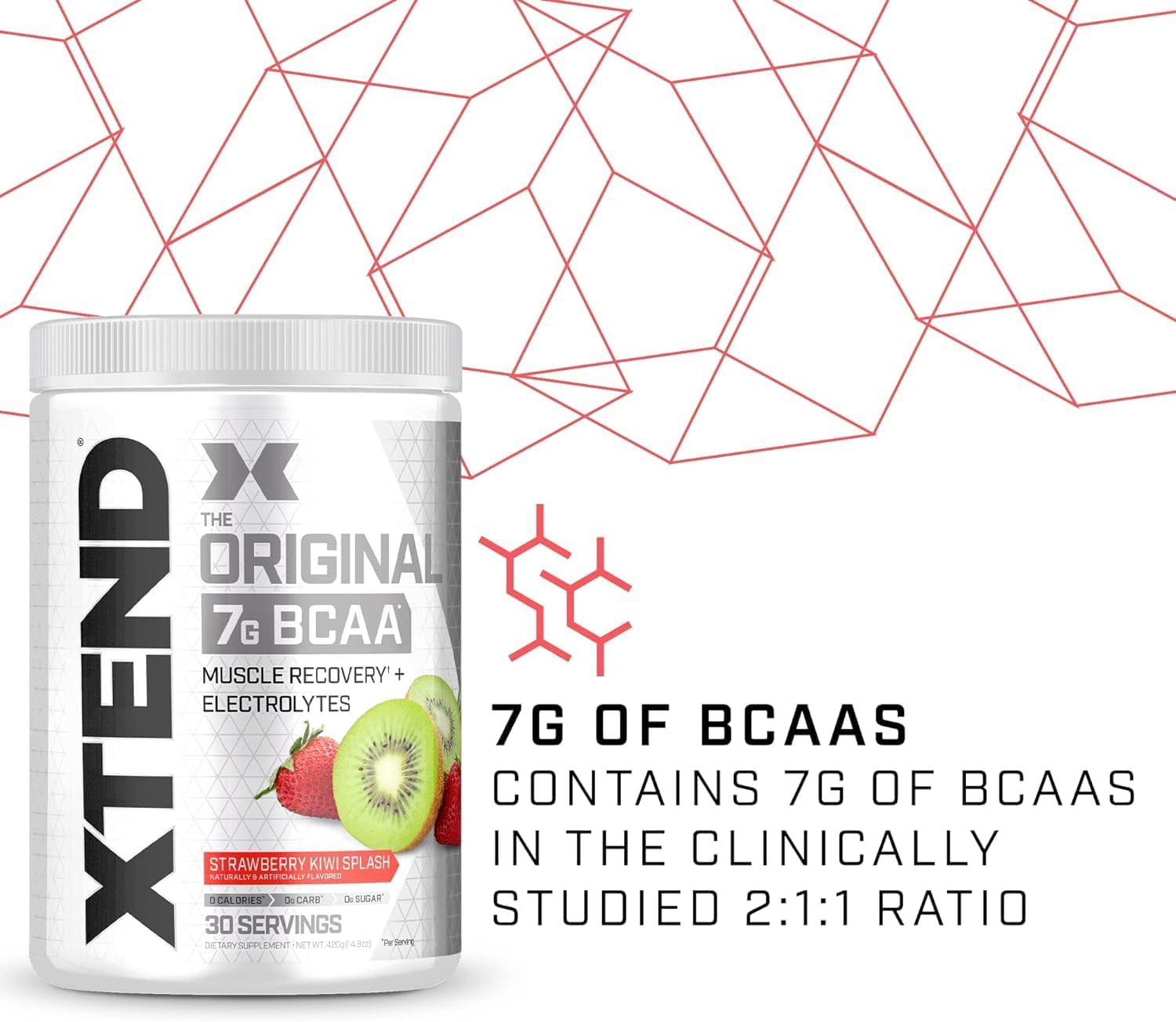 Xtend 7g BCAAs | Strawberry Kiwi Splash | Muscle Recovery & Hydration