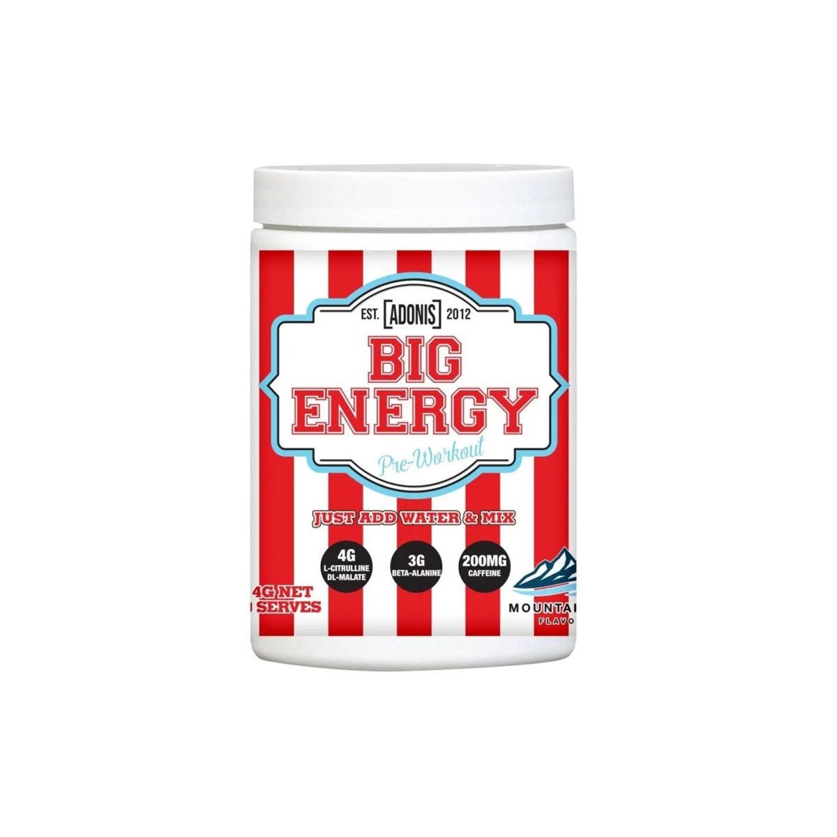Adonis Big Energy Pre Workout Mountain Ice 414g | Intense Cooling Energy & Focus - endnutrition.com