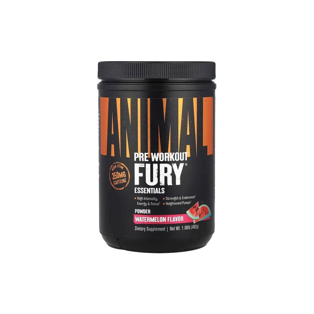 Universal Nutrition Animal Fury – Pre‑Workout Energy & Strength Formula – Citrulline, Beta‑Alanine, Caffeine – Watermelon Powder – 492 g - endnutrition.com
