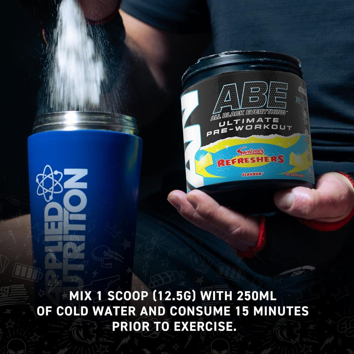 Applied Nutrition ABE Ultimate Pre-Workout | Candy Ice Blast Flavor | 30 Servings | 200mg Caffeine, 3g Creatine - endnutrition.com