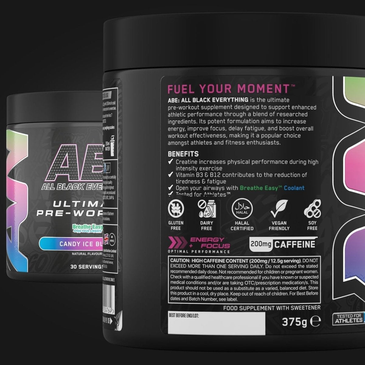 Applied Nutrition ABE Ultimate Pre-Workout | Candy Ice Blast Flavor | 30 Servings | 200mg Caffeine, 3g Creatine - endnutrition.com