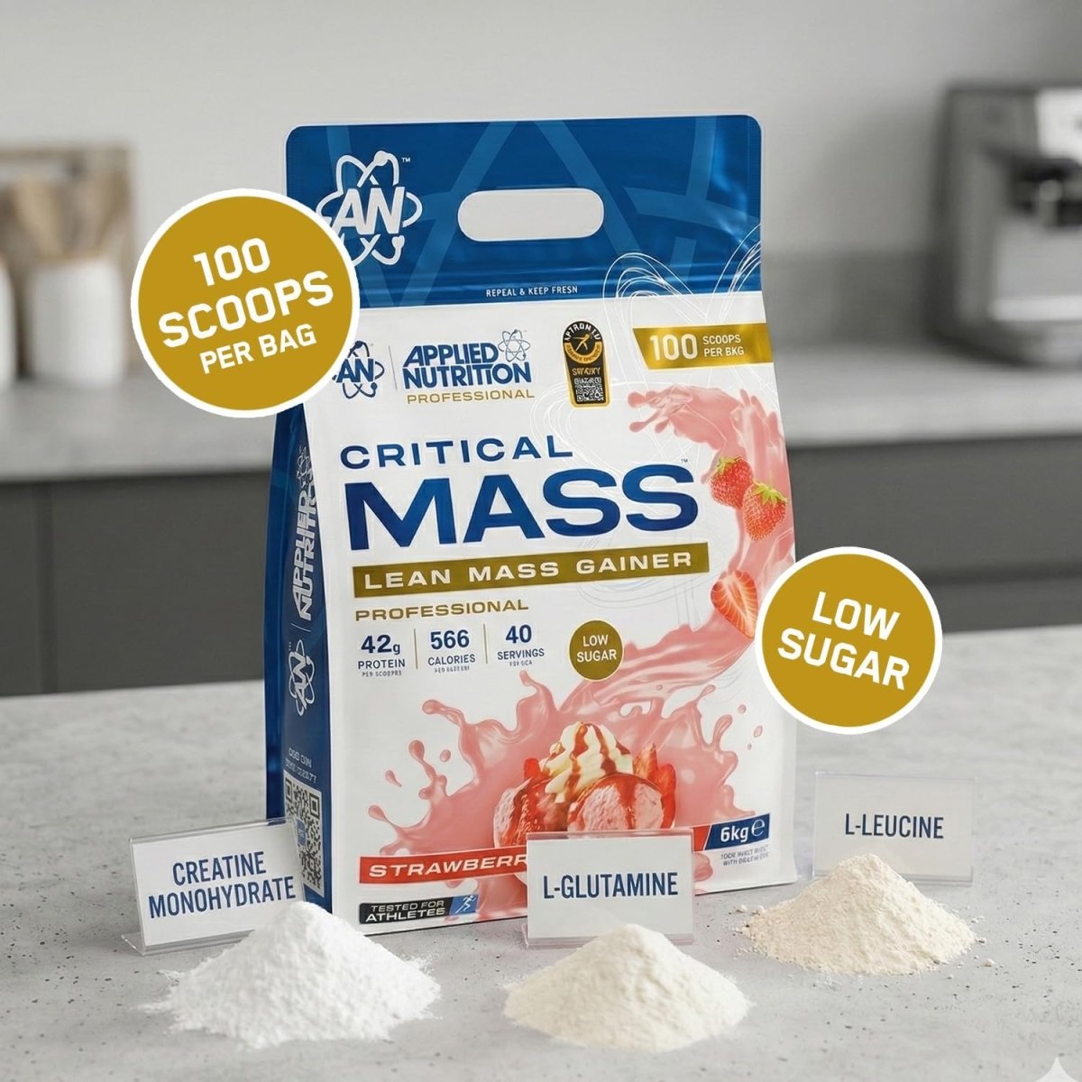 Applied Nutrition Critical Mass Lean Mass Gainz | Chocolate | 6kg | 42g Protein, 40 Servings - endnutrition.com