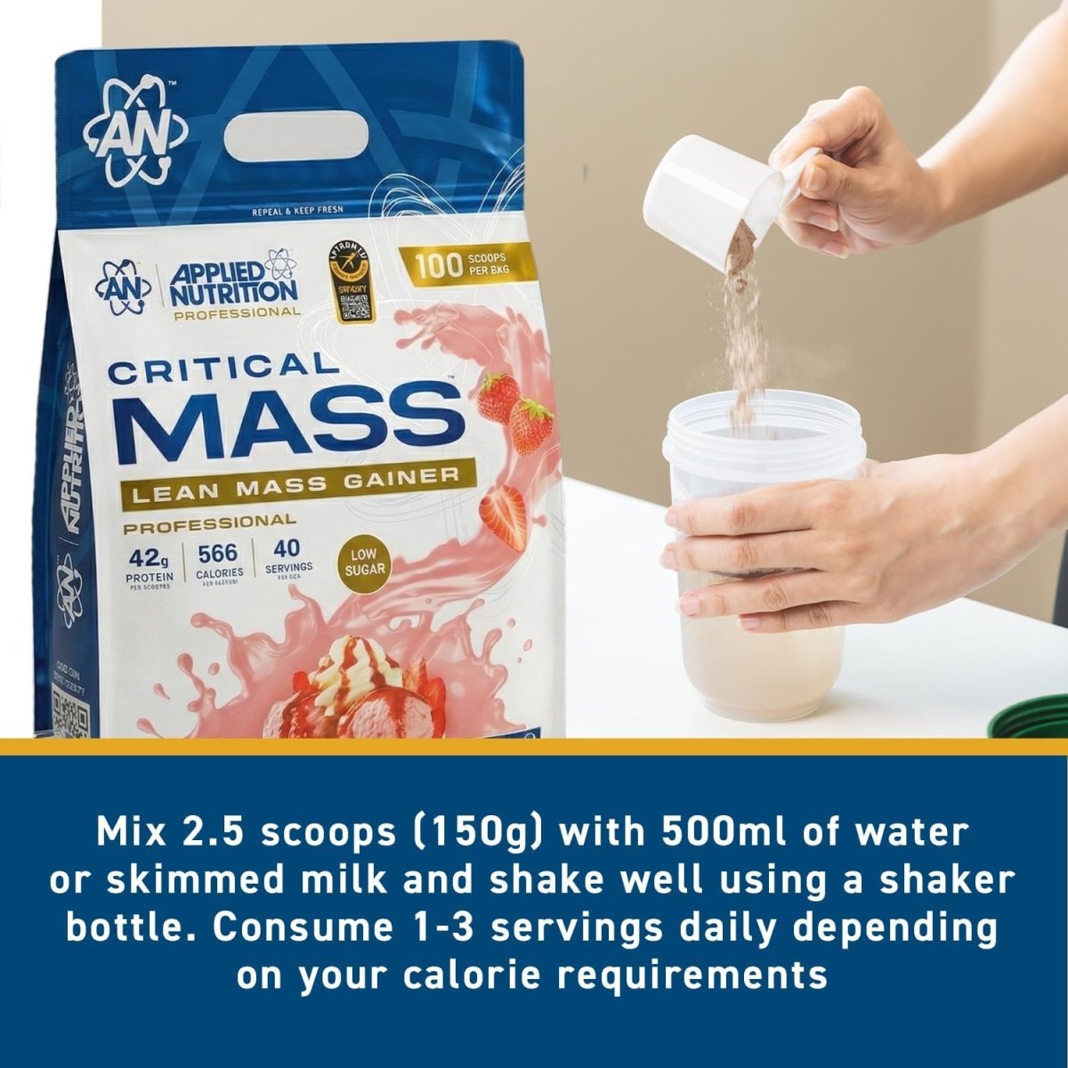Applied Nutrition Critical Mass Lean Mass Gainz | Chocolate | 6kg | 42g Protein, 40 Servings - endnutrition.com