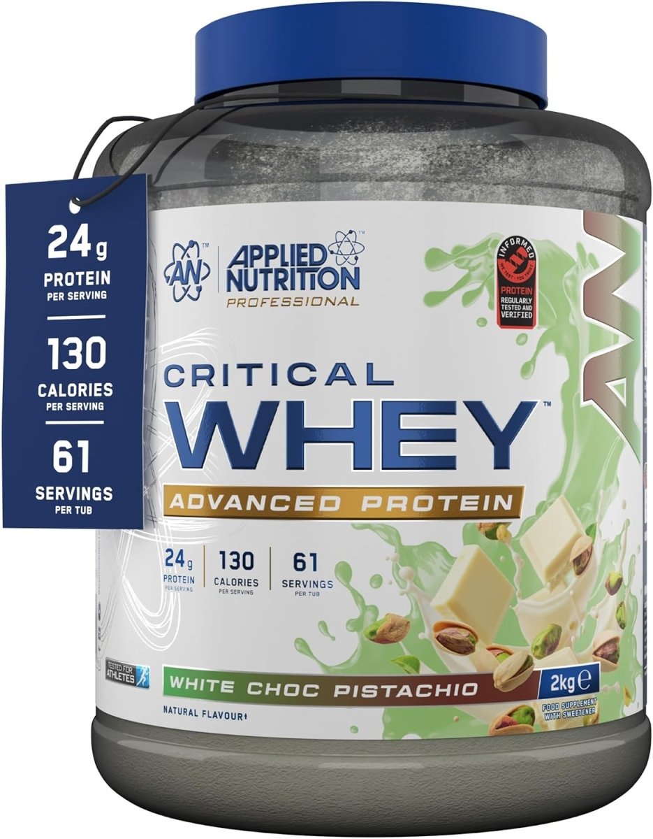 Applied Nutrition Critical Whey Protein | White Choc Pistachio | 2kg | 24g Protein, 61 Servings - endnutrition.com