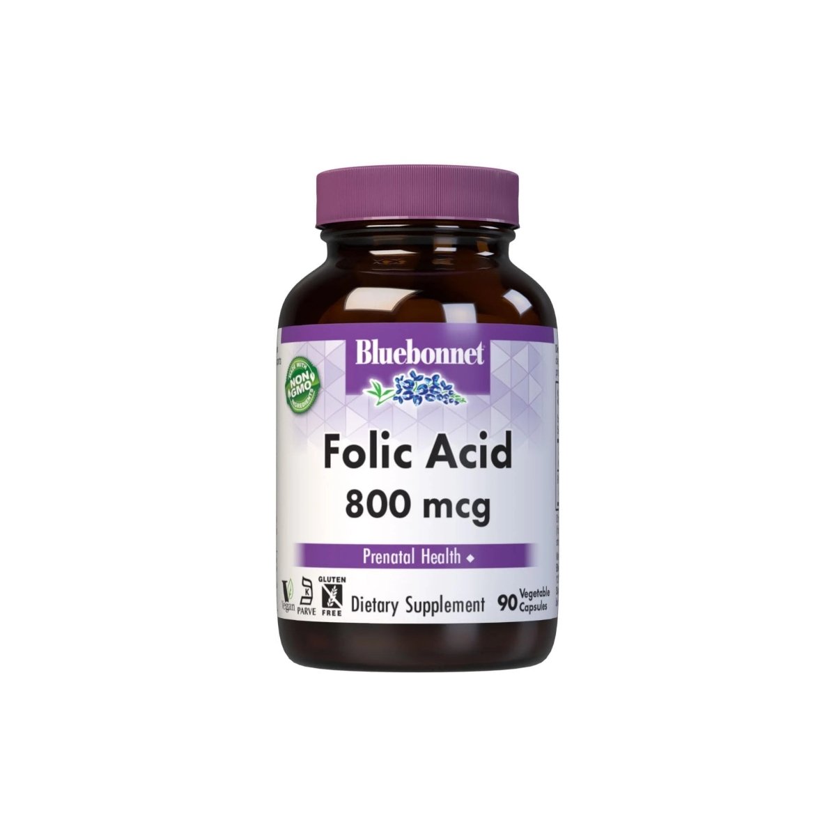 Bluebonnet Folic Acid – 800 mcg – 90 Vegetable Capsules –Prenatal & Neurological Development Support - endnutrition.com