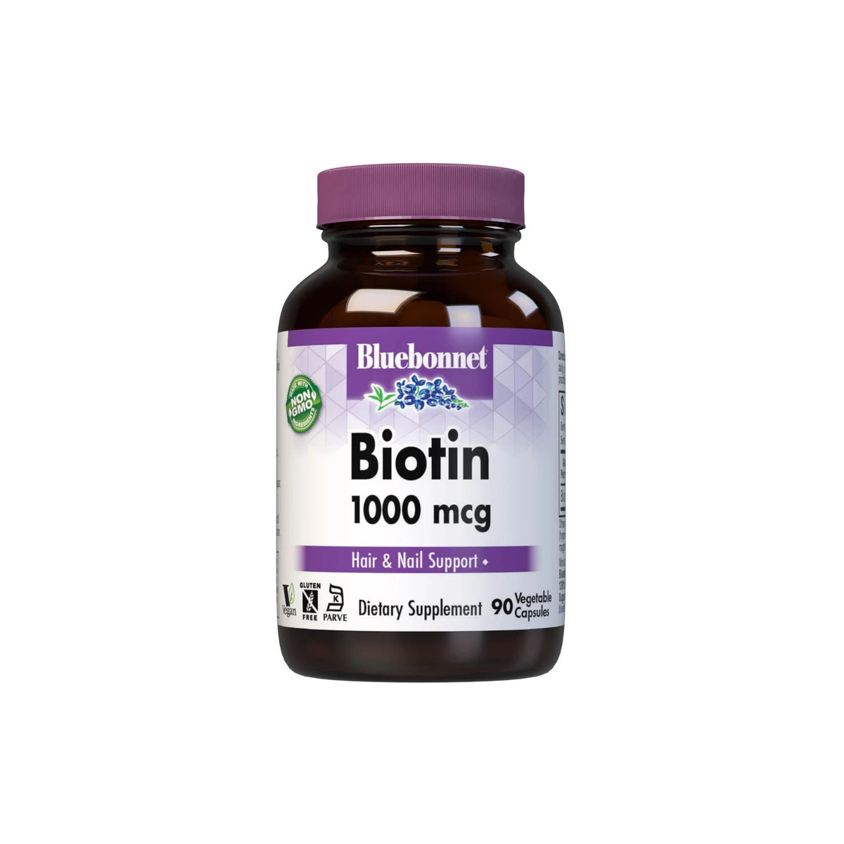 Bluebonnet Biotin – 1000 mcg – 90 Vegetable Capsules – Hair, Skin & Nail Support - END Nutrition
