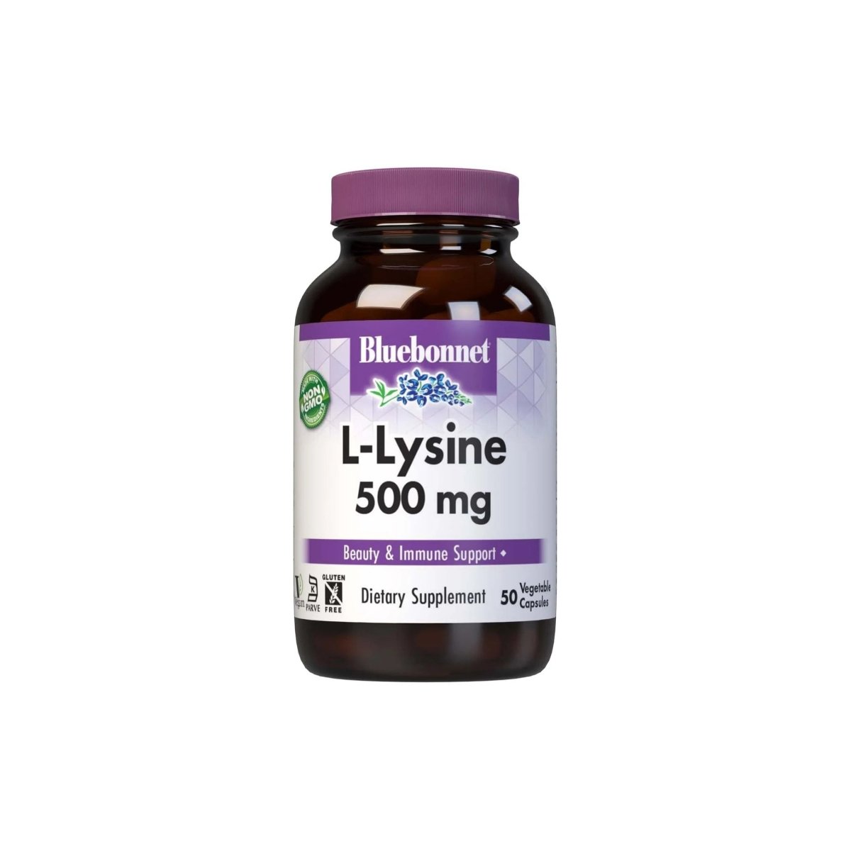 Bluebonnet L‑Lysine – 500 mg – 50 Vegetable Capsules – Immune & Collagen Support - endnutrition.com
