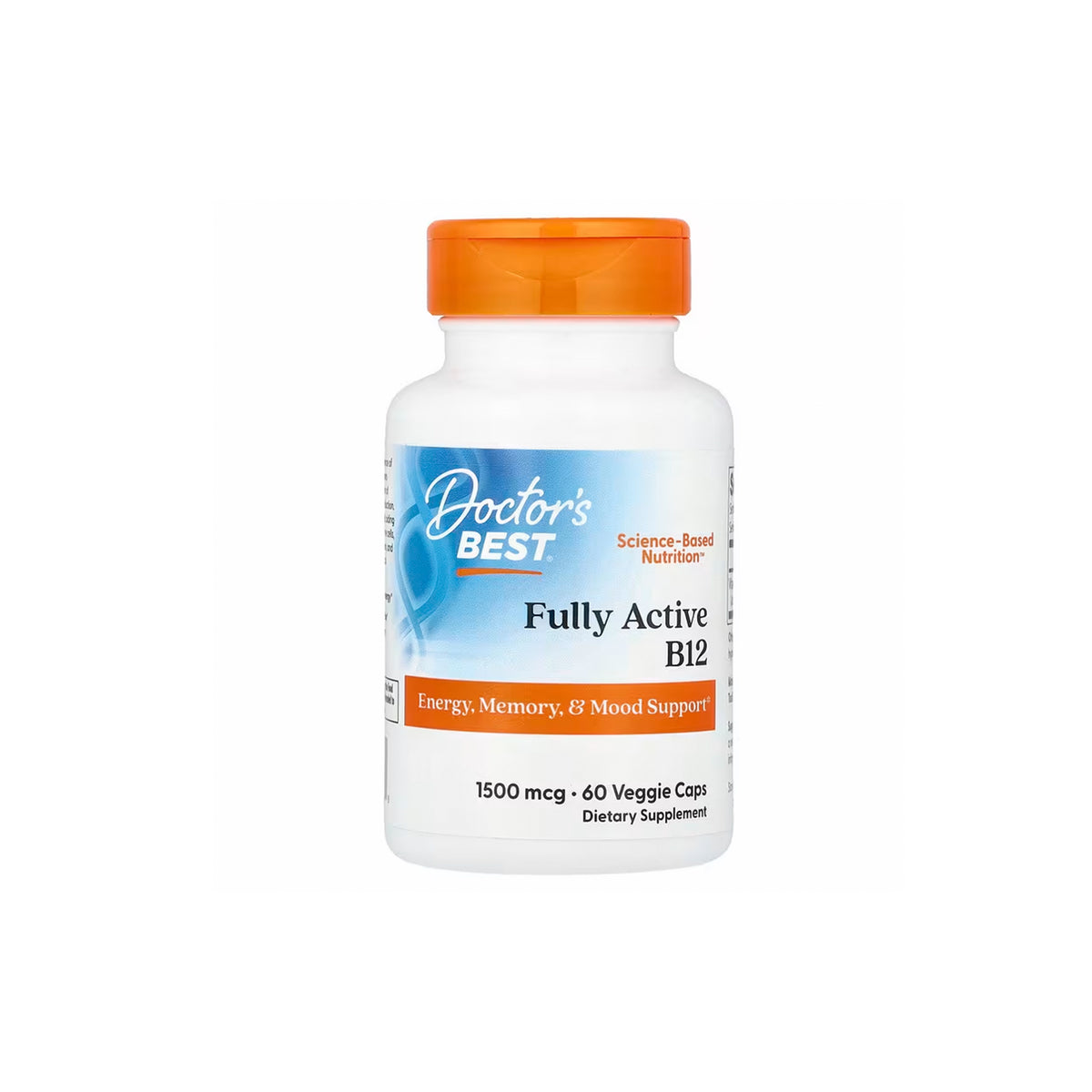 Doctor’s Best Fully Active B12 – 1500 mcg, 60 Veggie Capsules | Energy, Nerve & Red Blood Cell Support