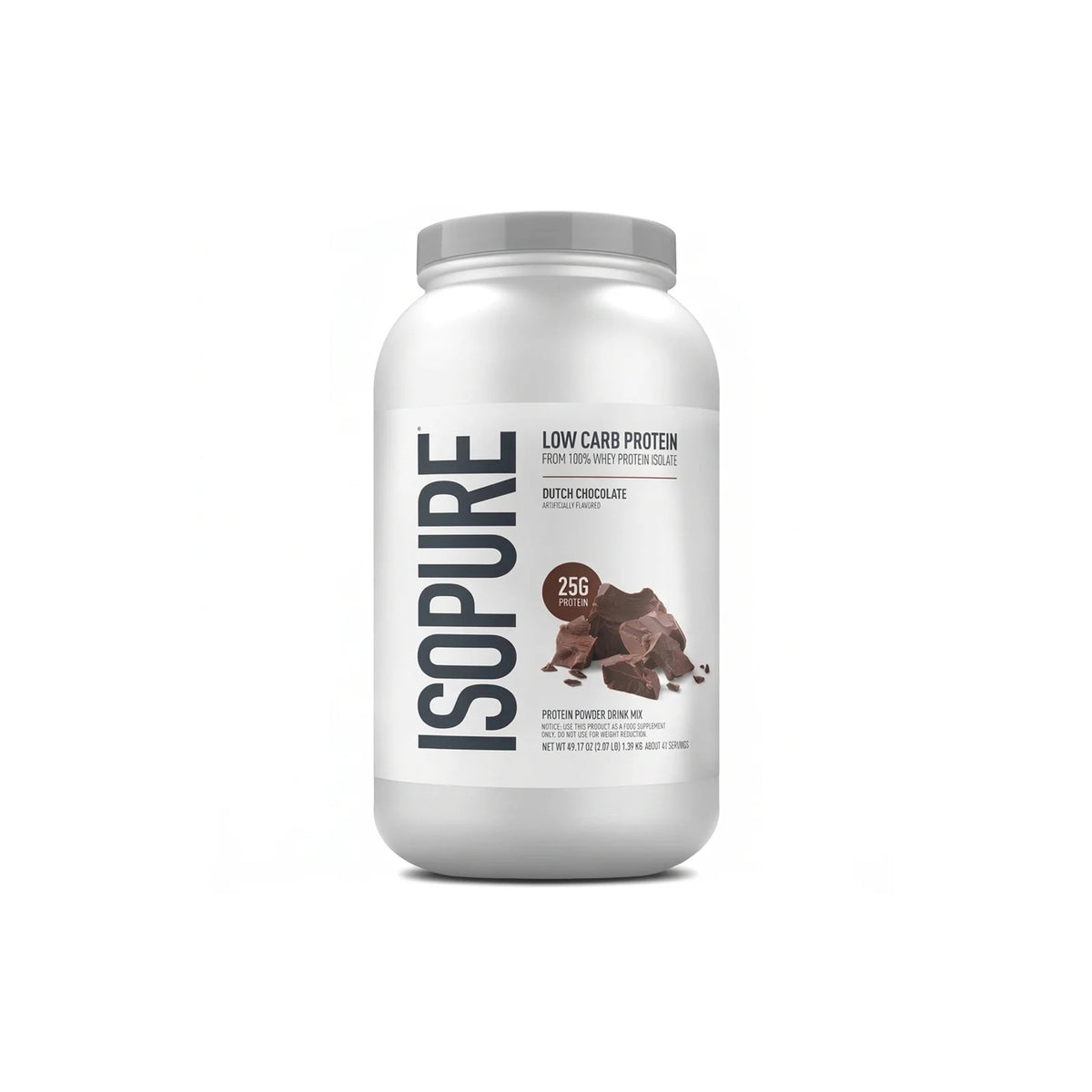 Isopure Low Carb Whey Protein Isolate Powder– Dutch Chocolate, 3 lbs