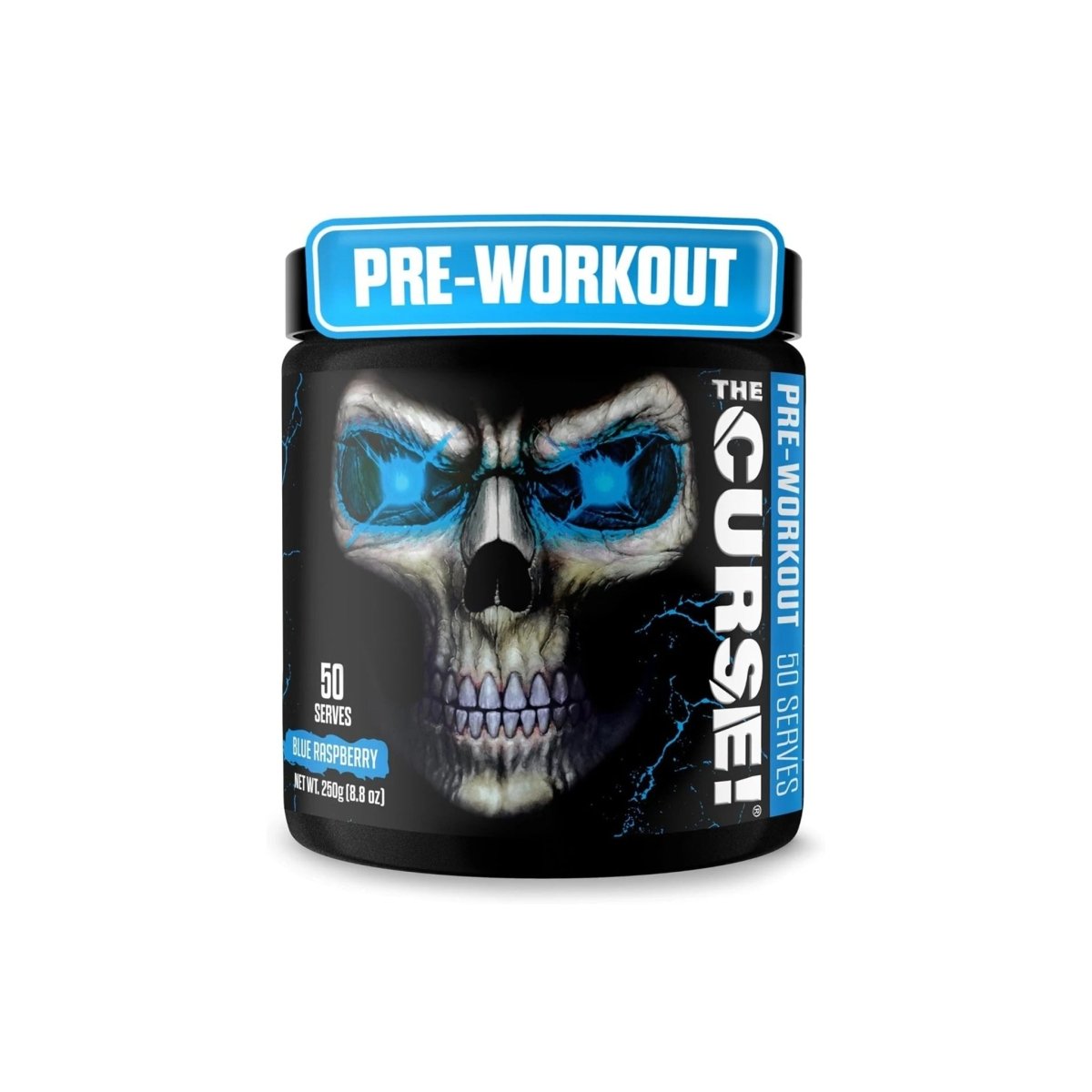 JNX Sports The Curse Pre-Workout Blue Raspberry Ice Energy & Focus 50 Servings - endnutrition.com