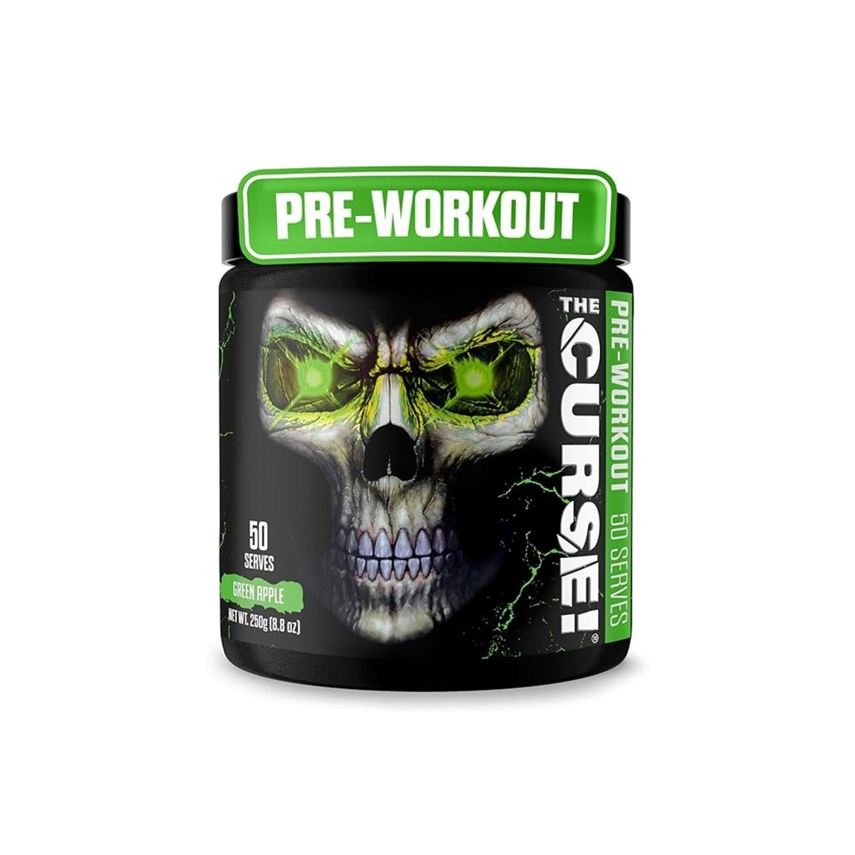 JNX Sports The Curse Pre Workout Green Apple 50 Servings Energy & Focus - endnutrition.com
