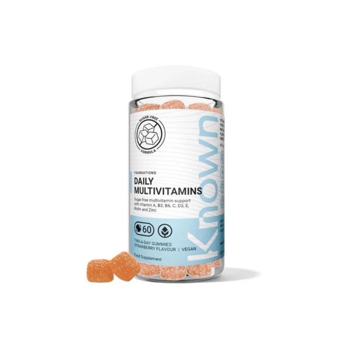 Known Daily Multivitamin Gummies Sugar Free – Vitamins A, C, D, E, B6, Biotin & Zinc Immune Support - endnutrition.com