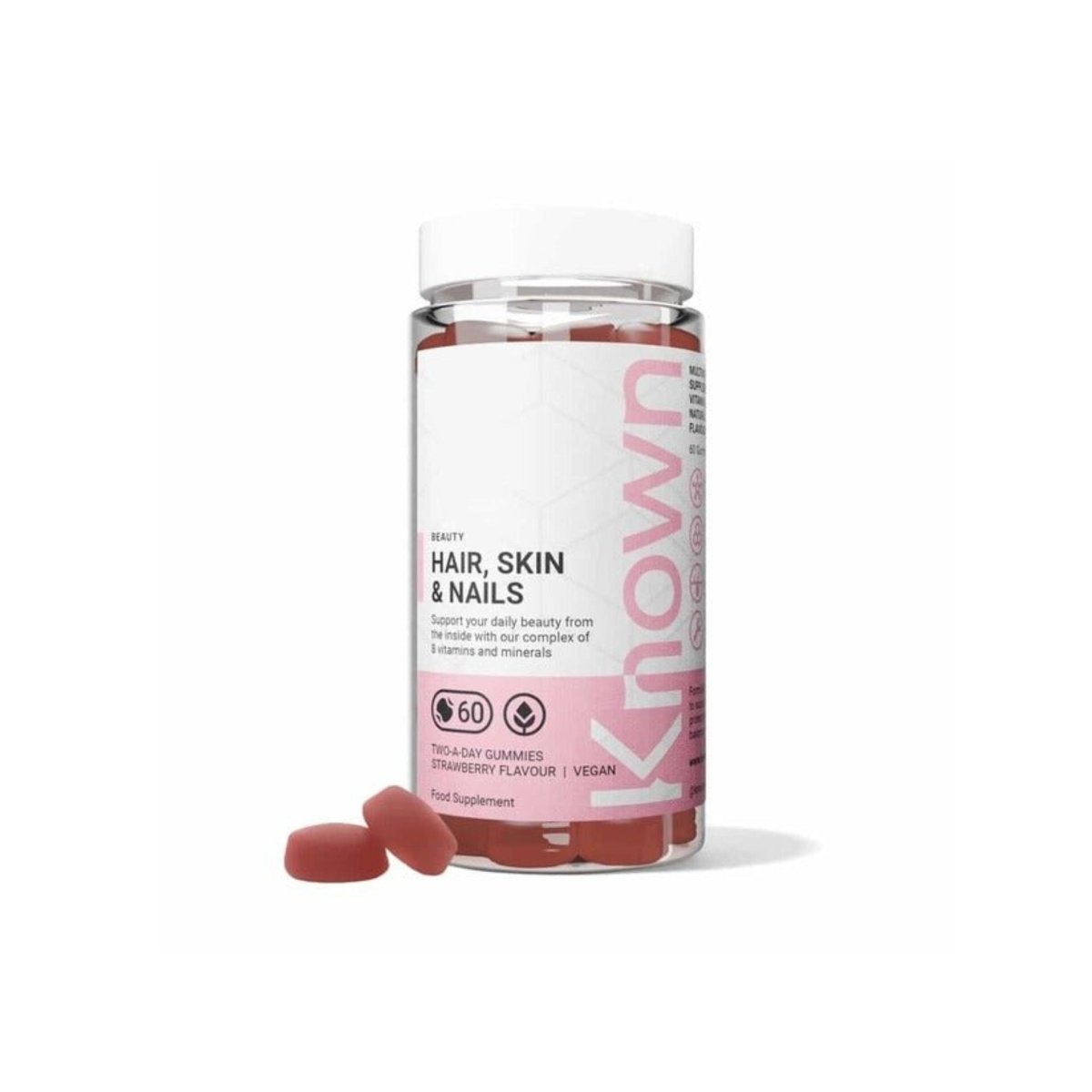 Known Hair, Skin & Nails Vegan Gummies | Biotin, Vitamins A, C, D, E - Collagen Support - endnutrition.com