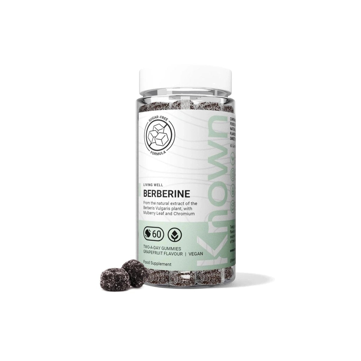 Known Berberine Gummies – Vegan | 250 mg Berberine with Chromium – Sugar-Free, Halal & Grapefruit Flavour - endnutrition.com